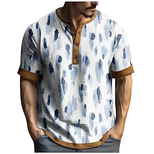 Fresh Clean Tees Men Red Wine and Blue Shirt Mens Henley Short Sleeve Polyester Shirts for Sublimation Young La Shirt Big and Tall Shirts Flannel Jacket Mens 4Xlt Tshirts Big and Tall