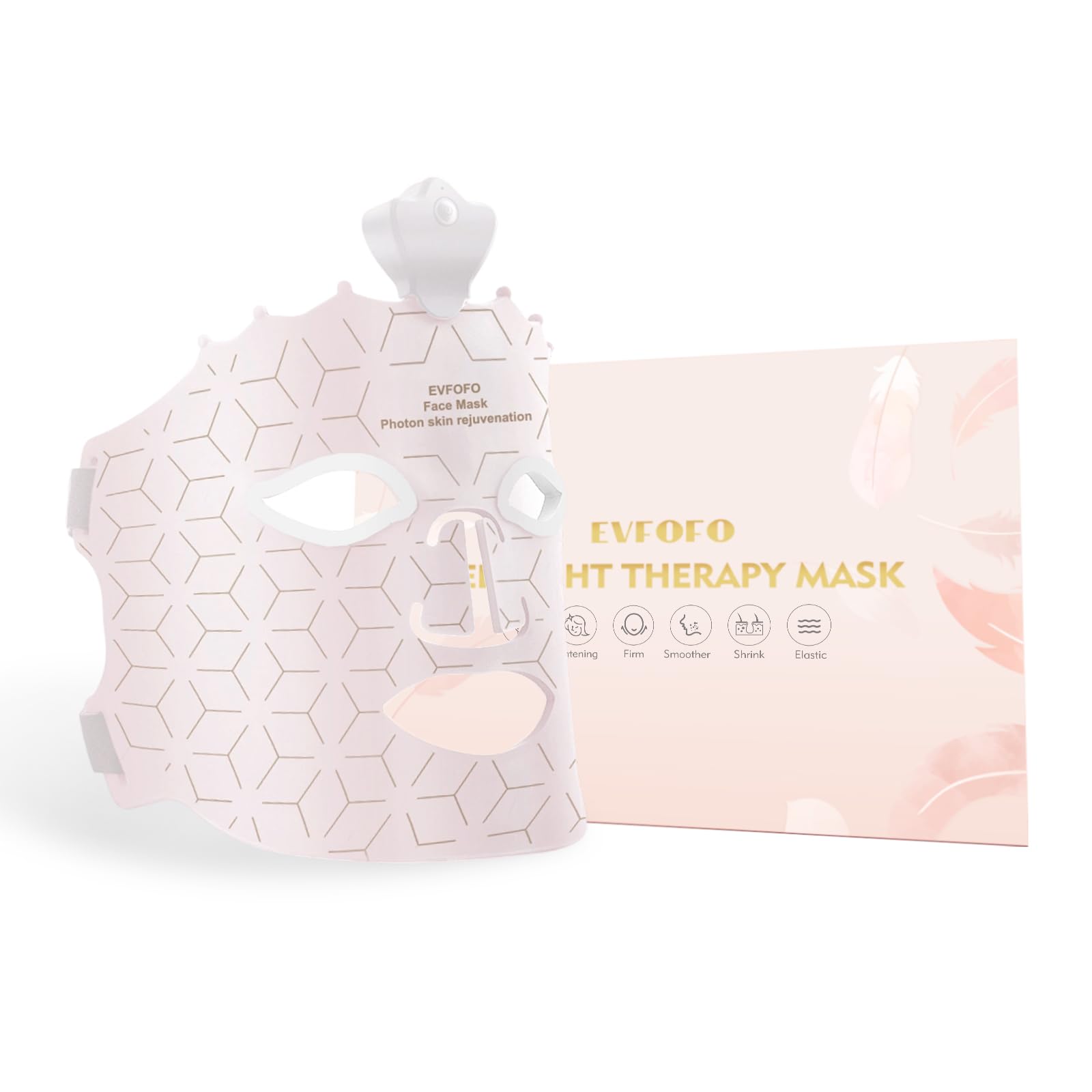 Red Light Therapy Mask for Face, 7 Colors LED Face Mask Light Therapy At Home, Led Face Mask Light Therapy, Pink