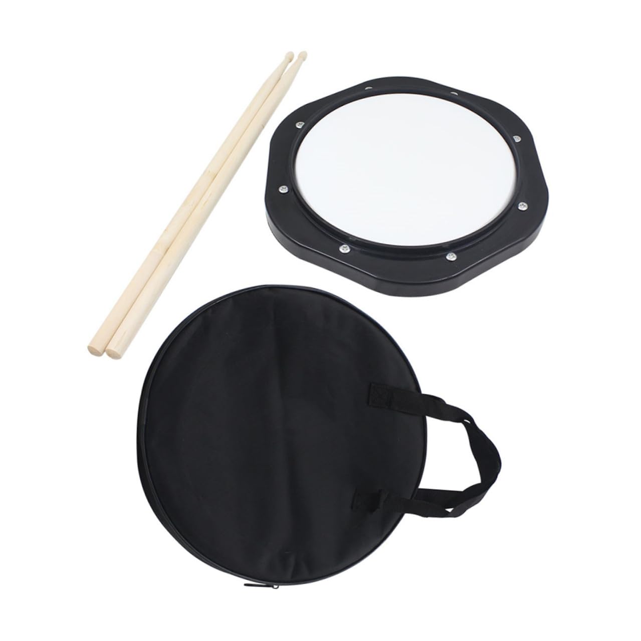 DECHOUS Set de Práctica de Batería Silencioso Pad de 10 Pulgadas y Bolsa Portátil de Abs, Herramienta Flexible y Ligera para Bateristas Principiantes y Adultos