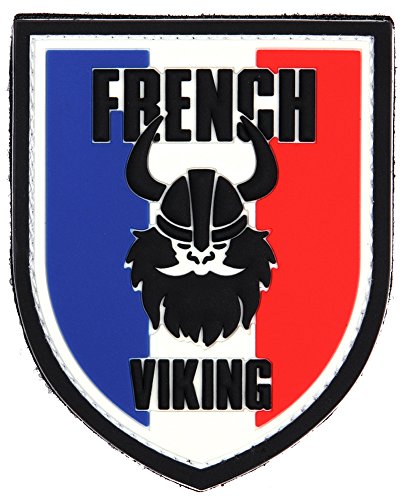 Viking Francais Drapeau France ecusson PVC 3D Bouclier Casque Breton celte Celtique Rune 9x7cm Moto Cover