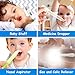 Baby Healthcare and Grooming Kit, 28 in 1 Portable Baby Essentials Kit Electric Nail Trimmer Set with Gas Relief Hair Brush Comb Nasal Aspirator for Newborn Boys Girls (Grey White)