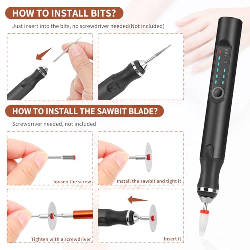 Kaibced EEP0816 Engraving Pen With 37 Bits, Usb Rechargeable Cordless Etching Engraving Tool thumb #4