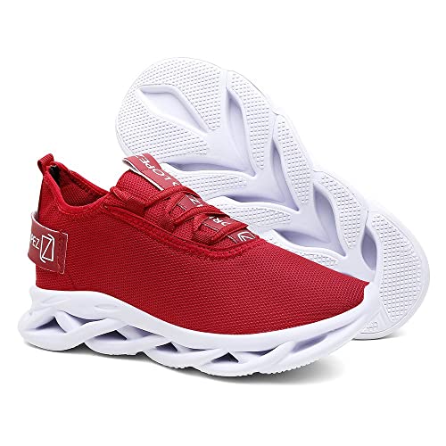 Tênis Masculino de Academia e Corrida Leve e Macio Boné e Relógio - Vermelho/41