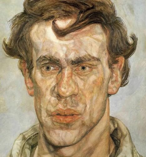 DDSEW GREWT Cartel de retrato de Lucian Freud ''Un joven pintor'' Arte mural en lienzo Lucian Freud Grabados de Lucian Freud Pintura para decoración del hogar 40x60cm Sin marco