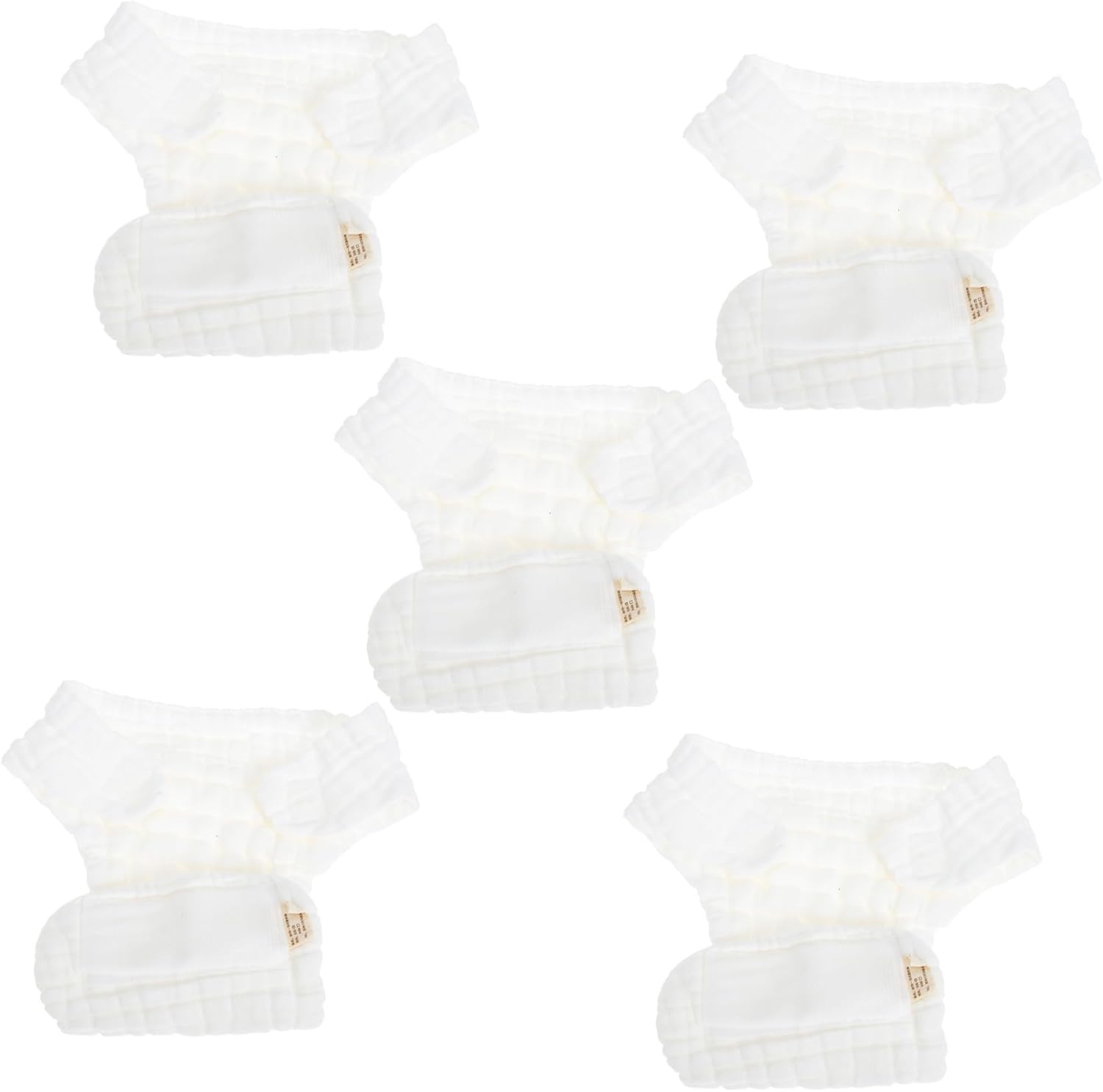 Outanaya 5pcs Organic Newborn Diapers Washable Cloth Diapers Reusable Leak Breathable Nighttime Comfort