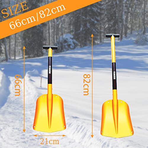 Kaminuo Portable Colorful Telescopic Aluminum Car Adjustable Extended Edition Snow Shovel (Golden) #TOP6