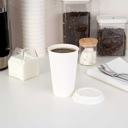 Vista 494 de Vasos de café de papel aislado de pared corrugada, 8 oz, Anaranjado
