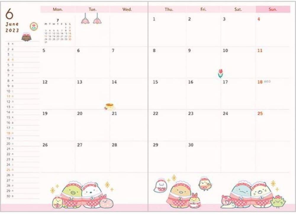 ME67107 Pocket Schedule Collection, B6 Monthly, Sumikko Gurashi