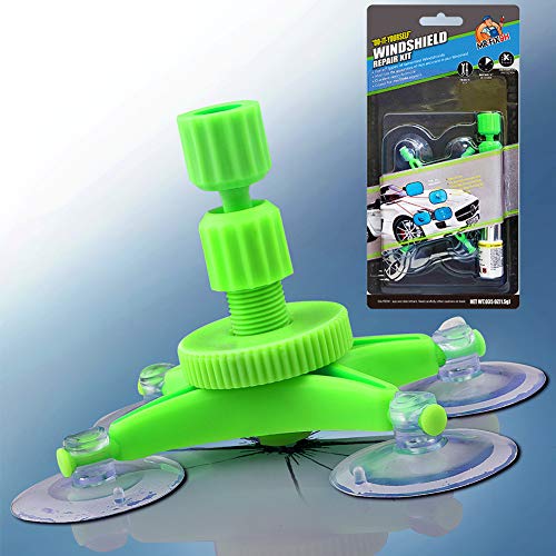 JTENG reparatieset voor de voorruiten, reparatieset voor autochip en crack, Bullseye, spinnennet, stervormig, inkepingen, halve maan-halve maan + Fixeerer'