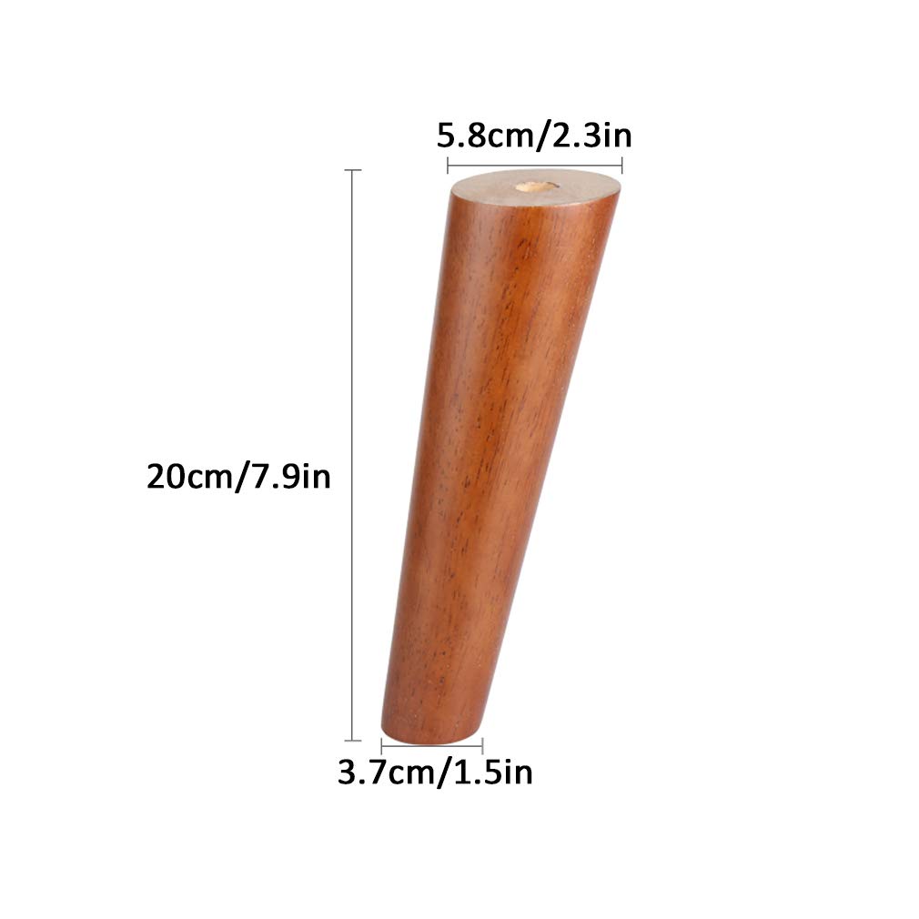 Patas de mesa, patas de muebles de madera maciza, patas de sofá cónicas inclinables, patas de repuesto para sofá/armario/escritorio/mueble de TV/mesita de noche, con accesorios, juego de 4 (50 cm/19,