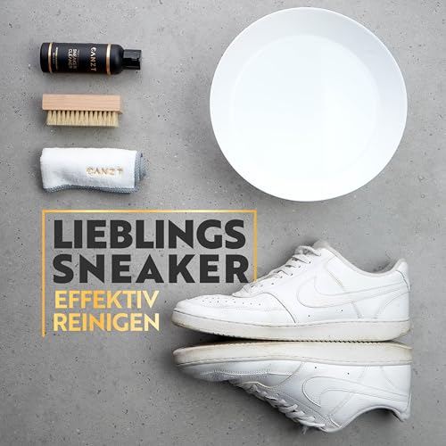 Canzt Sneaker Reiniger Set – Schuhreiniger & Sneaker Cleaner für Wildleder, Nubuk, Suede & Stoff – Schuhputzmittel inkl. Bürste & Mikrofasertuch