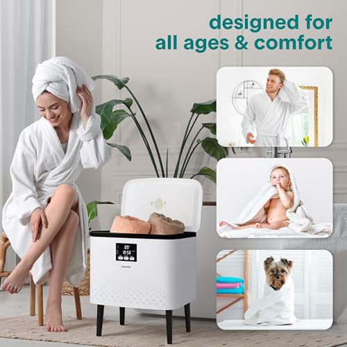 SereneLife Smart WiFi Towel Warmer, 20L Large Capacity – Rectangular Bathroom Blanket & Towel Warmer with Single-Touch Control, Auto Shut-Off, Black by SereneLife - Image 6