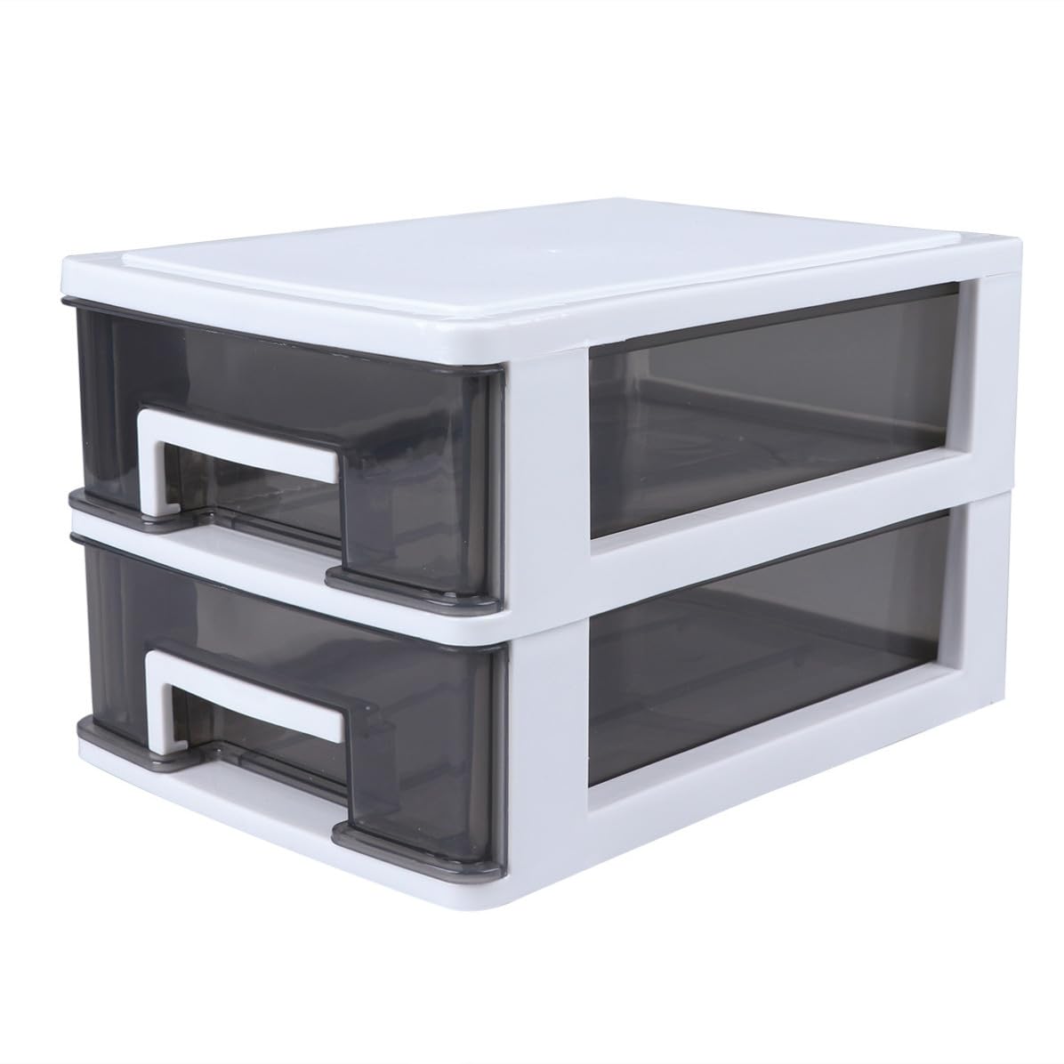 Boîte de rangement plastique portable à deux couches pour trier vos documents