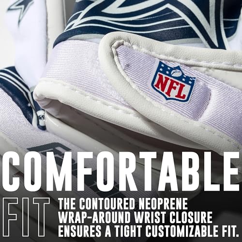 Image of Franklin Sports Youth NFL Football Receiver Gloves - Kids Football Gloves Pair - NFL Team Logos and Silicone Palm