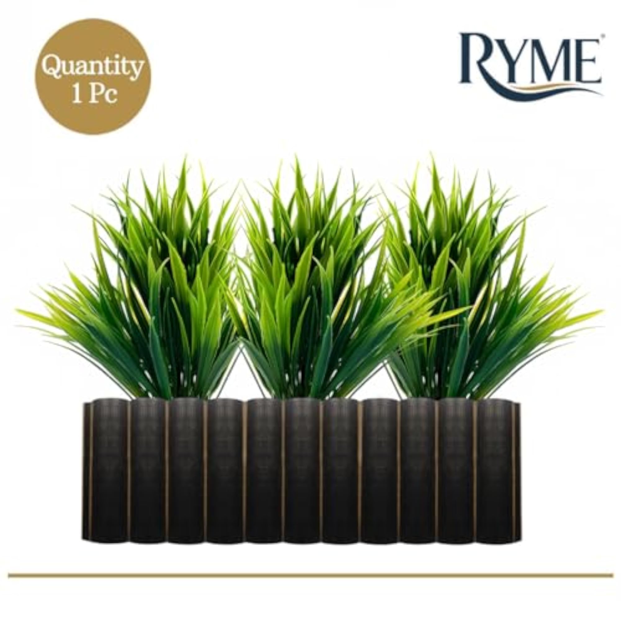 Rectangle Wooden Pot with Artificial Plants, Indoor Decor