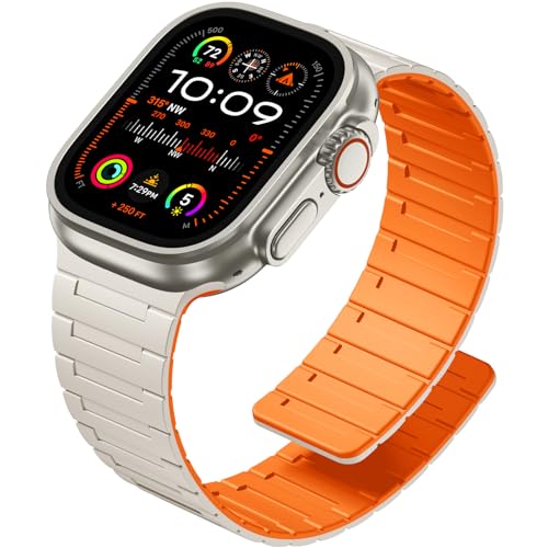 Image of SNBLK Magnetic Watchband Compatible with Apple Watch for Men 44mm 45mm 46mm 49mm 42mm 41mm 40mm 38mm Women, Silicone Sport Strong Magnet Strap for iWatch Series 11 Ultra 3 Ultra 2 Se 10 9 8 7 6 5 4 1
