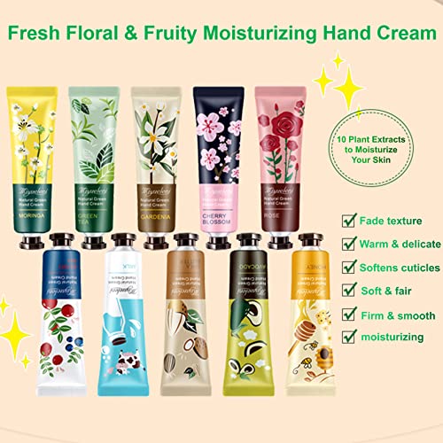10 Pack Hand Cream For Chapped Hands,Natural Botanical Fragrance Hand Lotion,Mini Hand Cream For Working Dry Hands,Moisturizing Travel Size Hand Cream Set With Natural Botanical For Women 30Ml #TOP5