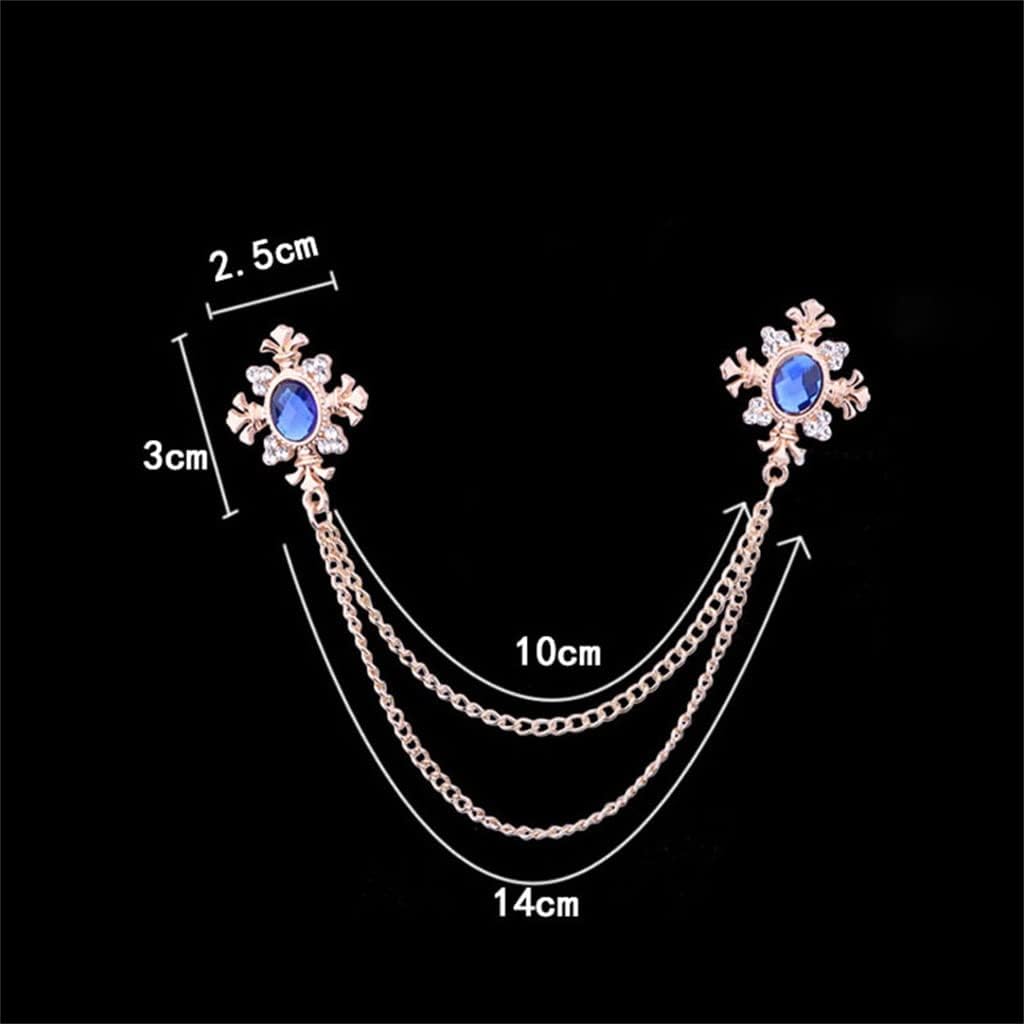 Tassel Cross Chain Brooch Women's Shirt Collar Pins And Brooches Personality Lapel Buckle Women Accessories
