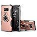Galaxy S8 Plus Case with Metal Ring Holder Kickstand, SmartLegend Dual Layer Shockproof Heavy Duty Protection Defender Armor Case [Magnetic Car Mount Compatible] for Samsung Galaxy S8 Plus- Rose Gold