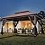 ECOTOUGE Outdoor Gazebo 10'x13', Heavy Duty Canopy Tent with Metal Corner Frame Shelves & Soft Double Roofs, Party Tent Shelter with Mosquito Netting for Patio, Deck, Backyard, Brown