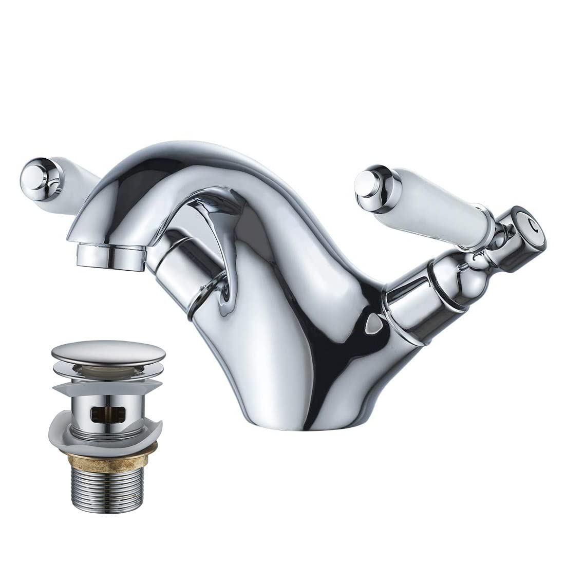 Mitigeur de lavabo à double levier robinet de salle de bain