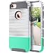 Produktbild ULAK iPhone 7 Hülle, [Bunte Serie] Stylische Marmor Muster Schutzhülle Dual Layer Hybrid Handyhülle Dünn Case Cover für iPhone 7 [4,7 Zoll] - Mint Green Streifen