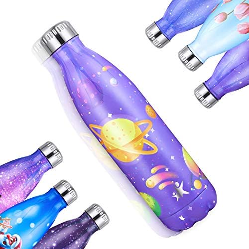 KollyKolla Stainless Steel Water Bottle 500ml, Insulated Water Bottle, Double Walled Vacuum Metal Water Bottles, BPA Free Reusable Sports Drinks Bottle for Kids, Boys, Girls, School, Office, Home