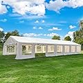 EROMMY 20x50FT Heavy Duty Party Tent, Outdoor Wedding Canopy with Removable Sidewalls, 2 Roll-up Doors, 5 Storage Bags, Gazebo Shelter for Events & Commercial Use, White
