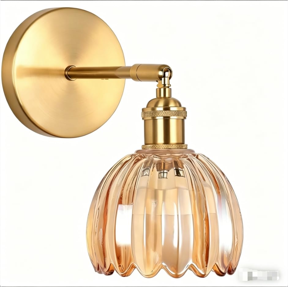 Lámpara de pared de vidrio para un salón acogedor aplique dorado E27