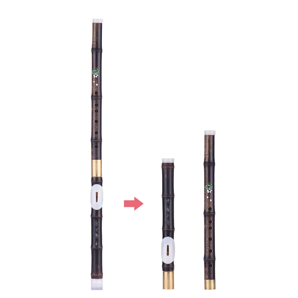Flûte traversière amovible en bambou noir naturel Bawu Ba Wu Instrument de musique dans la touche Sol pour débutants amateurs de musique comme cadeau