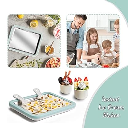 climafusion Eisplatte Eis Rolls zum Eis Machen DIY, Ice Cream Machine rolls maker mit 2 Spateln, Gelato Eis Rollmaschine für Kinder Familie Grün – Bild 8
