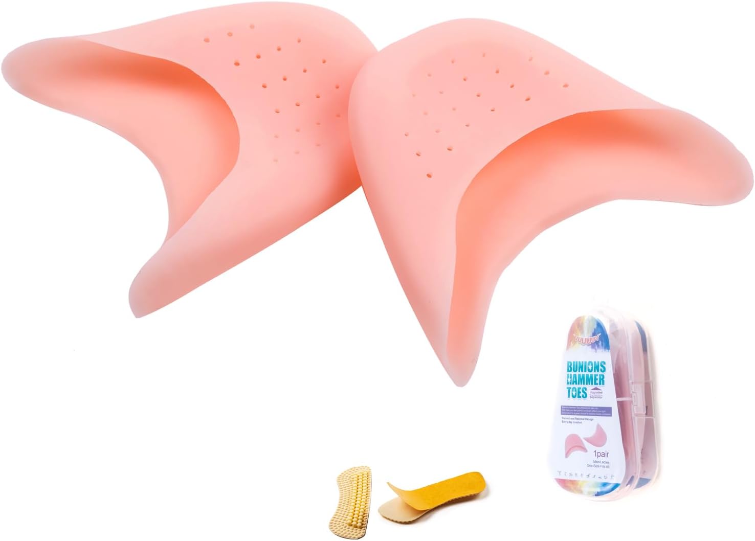 4cps(2pair) Soft Silicone Gel Pointe Ballet Dance Shoe Toe Pads Toe Protector with Breathable-