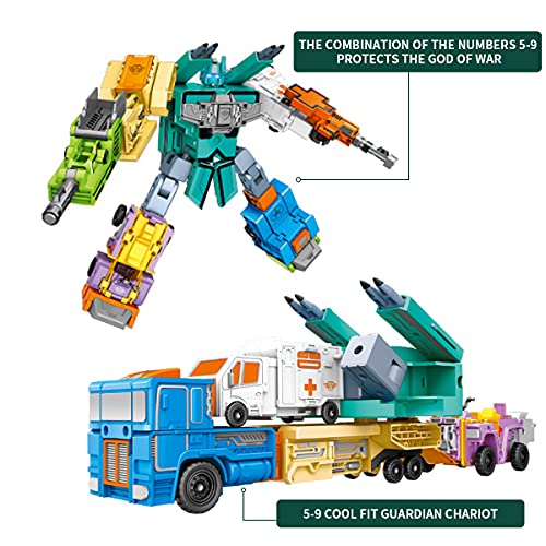 Puxida Sending From California Number Robots Action Figure Learning Transforming Vehicle Toys Classroom Toddlers For Kids 6 7 8 9 10+ Years Old(5-9 Numbers) #TOP3