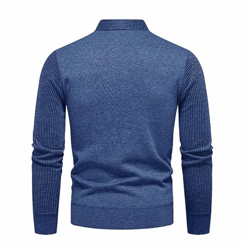 Cambkatl Men's Shawl Collar Pullover Sweater, Slim Fit Casual Solid V Neck Long Sleeve Knit Sweaters Thermal Tops3