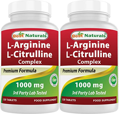 Best Naturals L-Arginine L-Citrulline Complex 1000 mg 120 Tablets (120 Count (Pack of 2))