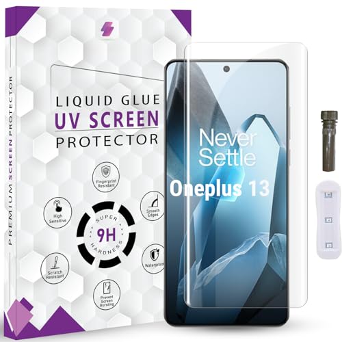 Image of Advanced HD+ UV Tempered Glass Screen Protector For Oneplus 13 (6.82 Inch, Pack of 1) Full Adhesive UV Curved Screen Guard, Case Friendly