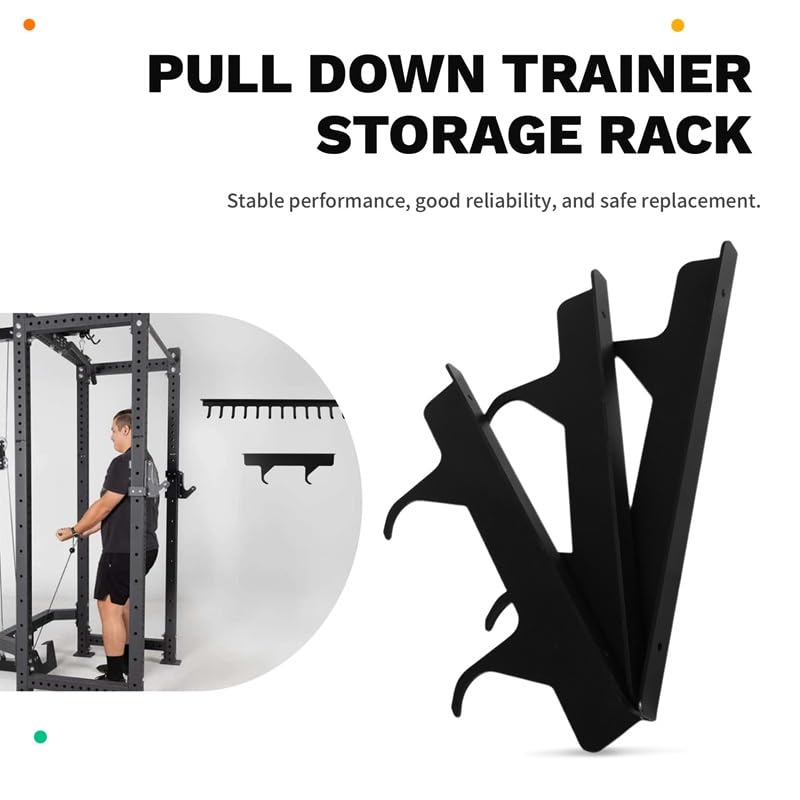 Supporto per Barra per Trazioni LAT Machine, Organizer da Parete per Attrezzi da Palestra per Accessori per Trazioni LAT Machine e Cavi.