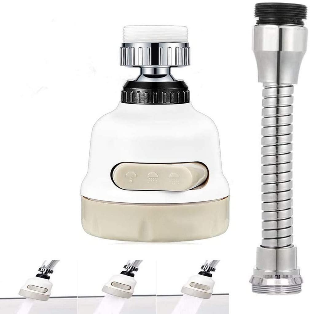 DHRUSIMI 1 Pcs 360° Rotatable Water Saving Faucet,3 Modes Adjustable Faucet Sprayer Head,Anti Splash Power Spray Tap and Bubbler Connector for Kitchen. (Faucet Head & Nozzle -B) (B09WVVVTXK) Amazon Price History, Amazon Price Tracker