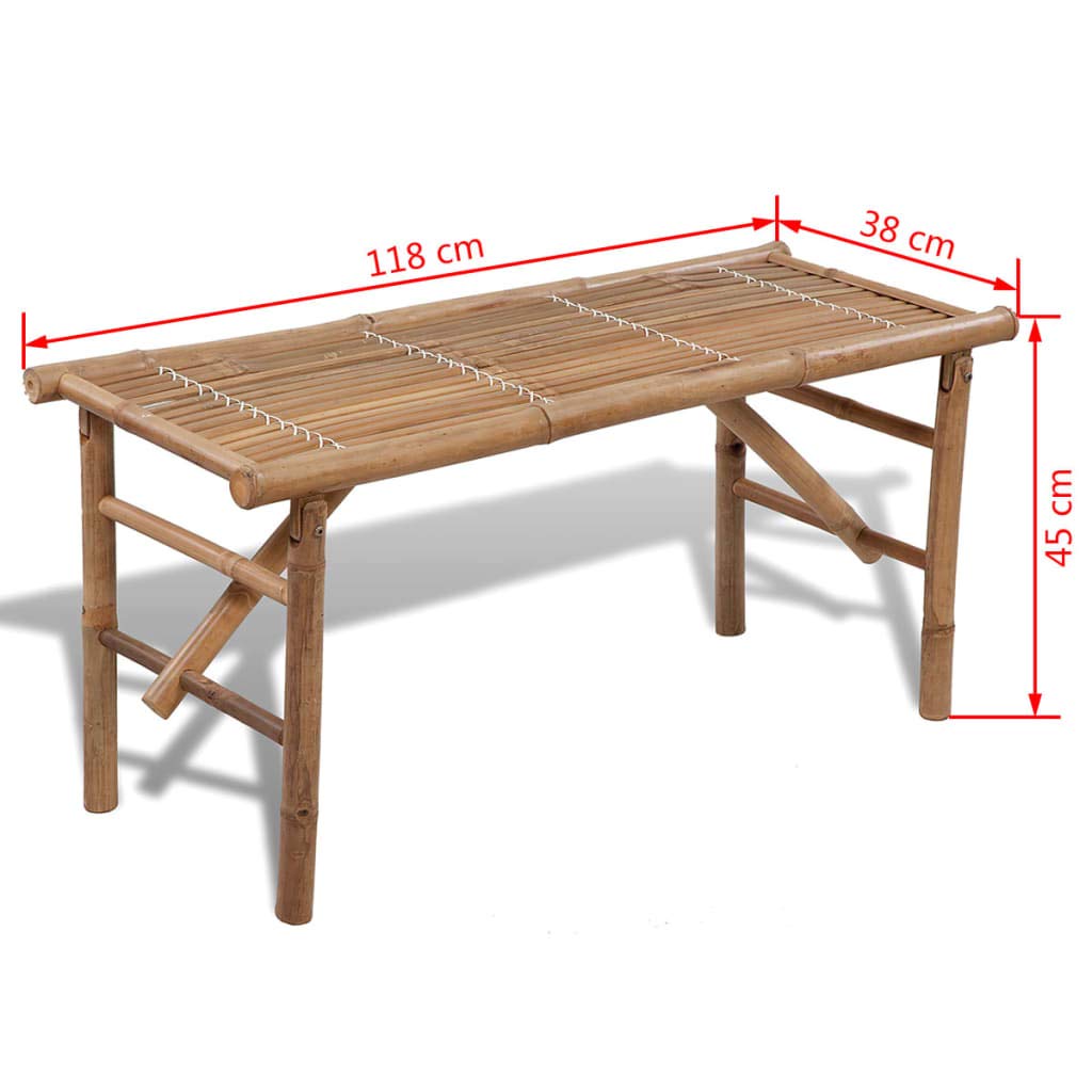 vidaXL Panca da Giardino Pieghevole 118 cm in Bambù
