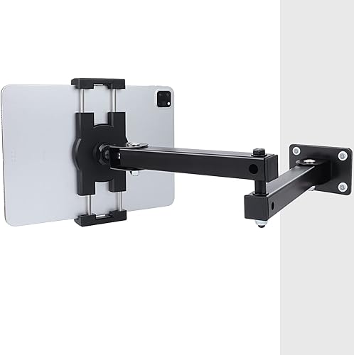 Miniatura 6 de Soporte plegable de pared para iPad, soporte para tableta, soporte ajustable de 360°, brazo articulado de aleación de aluminio extensible de 2