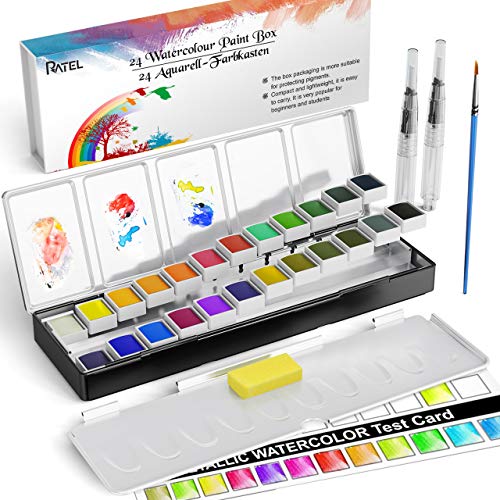 BOKU-UNDO Aquarellfarben Set 6 Schwarz Töne - Japanische Künstlerfarben