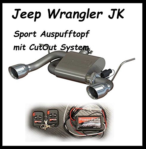 (solapas Sistema de escape) CutOut Cut Out Sport Silenciador Sistema Jeep Wrangler JK Bj: 07u00a0u0096u00a016