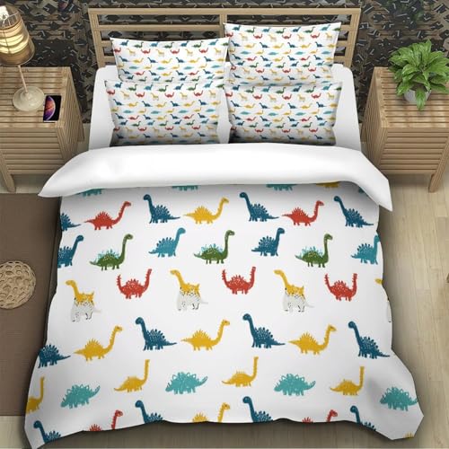 Housse de couette microfibre dinosaure 3D ensemble de literie lit simple