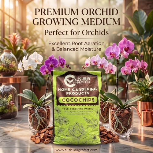 Image of Sushila Agrofert Coconut Husk 3Kg Natural Low EC Coco Chips Soil Enhancer for Gardening Potting Mix Orchid Houseplant Root Aeration Moisture Retention for All Types of Plants