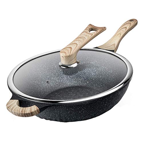 Wok poêle à frire induction gaz 32cm multi-function en pierre ménage