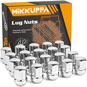 MIKKUPPA 9/16-18 One-Piece Chrome OEM Factory Style Large Acorn Seat Lug Nuts Replacement for 2006-2010 Dodge Dakota, 2004-2009 Dodge Durango, 2002-2010 Dodge Ram 1500 Factory Wheels