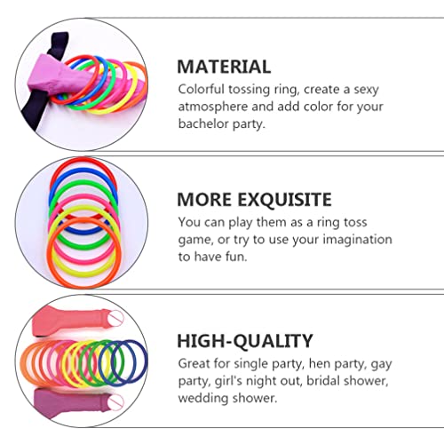 Toddmomy 2 Set Inflatable Ring Toss Game Bachelorette Party Favor Night Party Ring Toss Game Girls Night Out Bridal Shower Engagement Party Supplies #TOP5