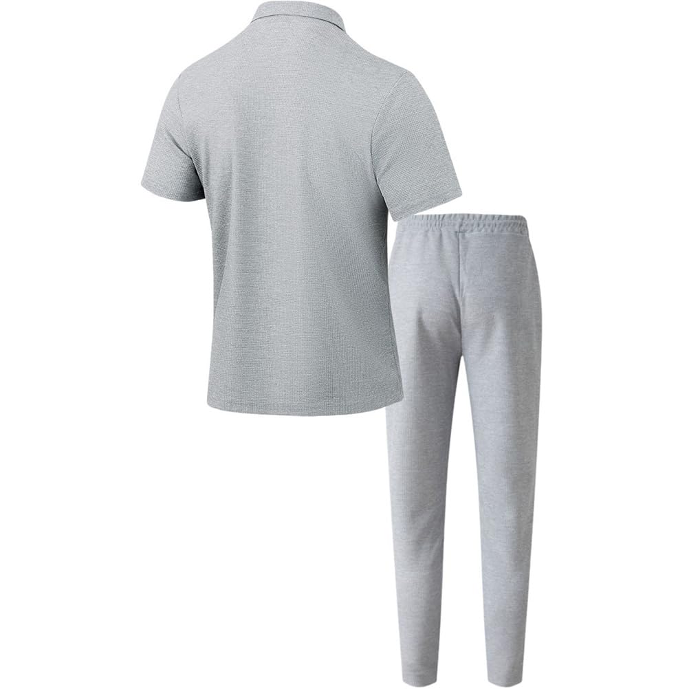 Camiseta de manga corta para hombre, estilo casual, para hombre, 2 piezas, chándal para correr, verano, camiseta y pantalones para vacaciones y ocio