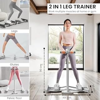 Entraîneur de Jambes 2 in 1, Entraînement au Ski, Renforcement du Plancher Pelvien Pliable avec Compteur. Idéal pour Entraîner le Plancher Pelvien, Jambes, les Fesses, les Cuisses à la Gymnase, Maison