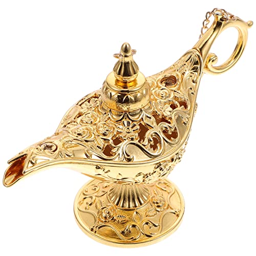 NOLITOY La Lampara De Aladino Lámpara De Mesa Lámpara De Los Deseos De Las Noches Árabes Lámpara Mágica Leyenda Aladino Decoración De Deseos Vintage Luz Comedor Aleación De Zinc Candelero
